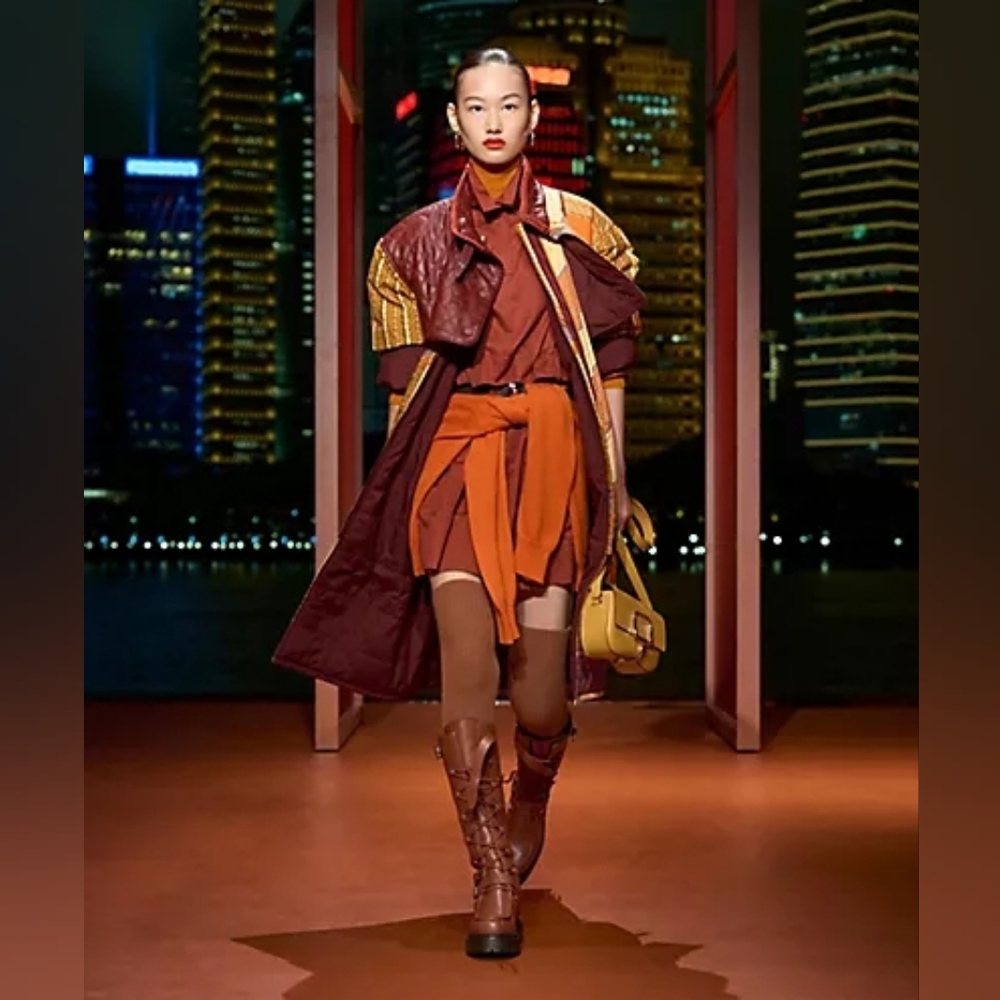 Hermes Short polo dress rouge sépia